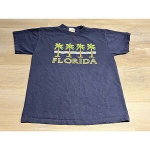 Vintage Florida T Shirt Men's Size Large Blue Tultex‎ Short Sleeve 100% Cotton
